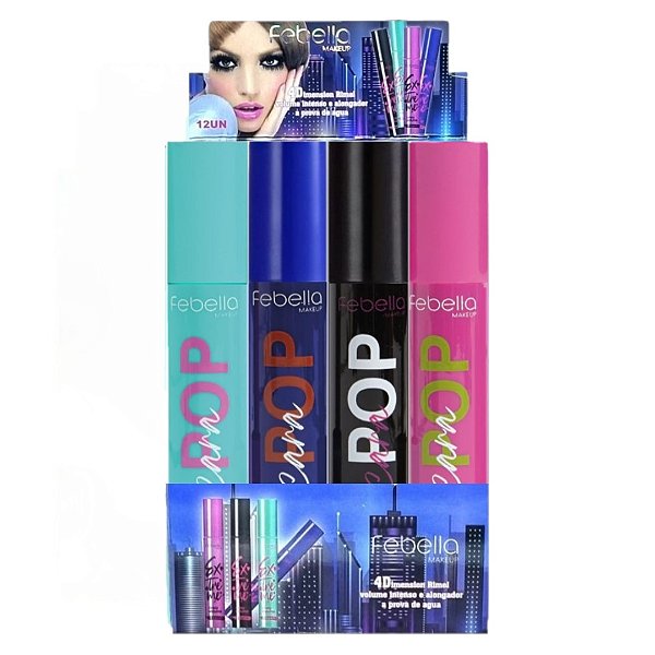 Febella - Mascara de Cilios Prova Dagua Pop MA3043 Stds - 12 Und