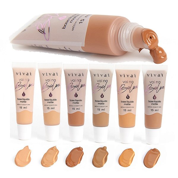 Vivai - Base Liquida Matte Vai na Bolsa 18ml - 6 Und
