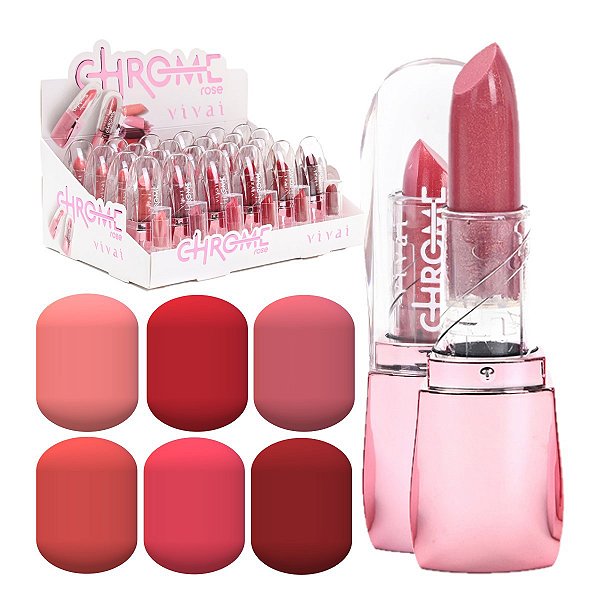 Vivai - Batom de Luxo Chrome Rose 3210 - Box C/24 Und
