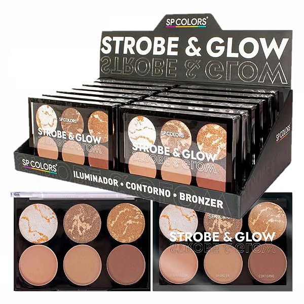 SP Colors - Paleta Iluminador Bronzer Contorno SP348 - 12 Un