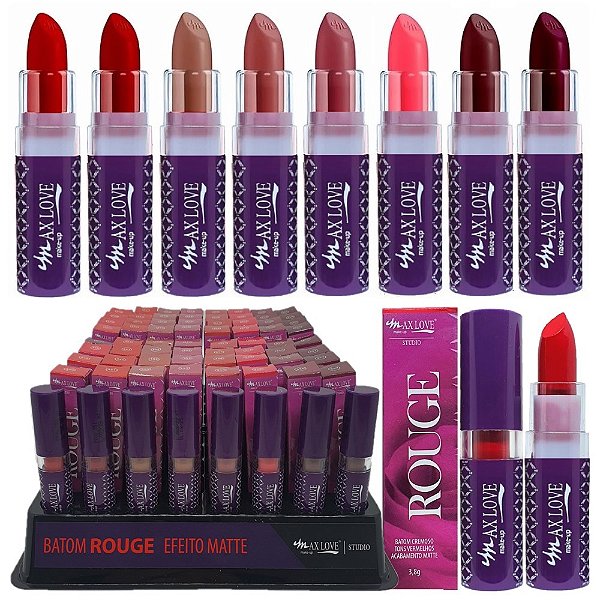 Max Love - Batom Matte Hidratante Rouge - 80 Unid + Prov