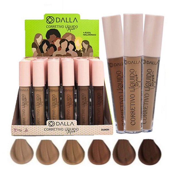 Dalla - Corretivo Liquido Vegano Morenas e Negras - 36 Und
