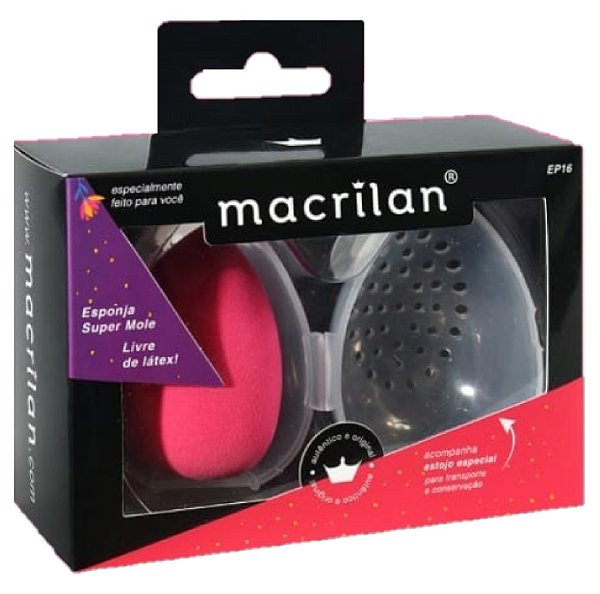 Macrilan Esponja Maquiagem e Suporte com Ventilação EP16 K/6