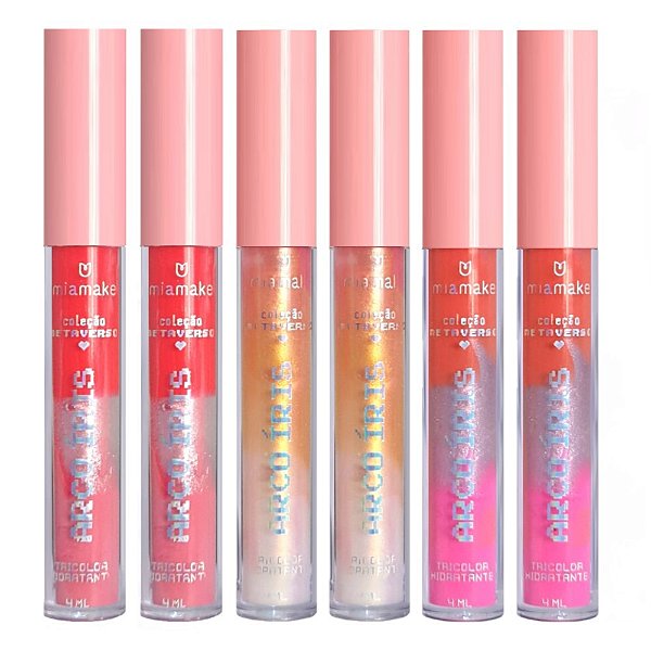 Mia Make - Lip Gloss Arco Iris 3 modelos MM079 - 6 Und