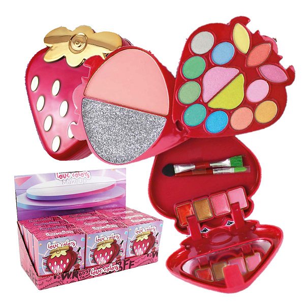 Hello Beauty - Kit de Maquiagem Teen Morango HB646 - 12 Unid