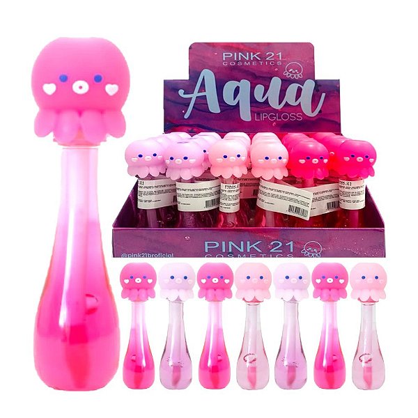 Pink 21 - Lip Gloss Aqua Polvo CS3654 - 24 Und