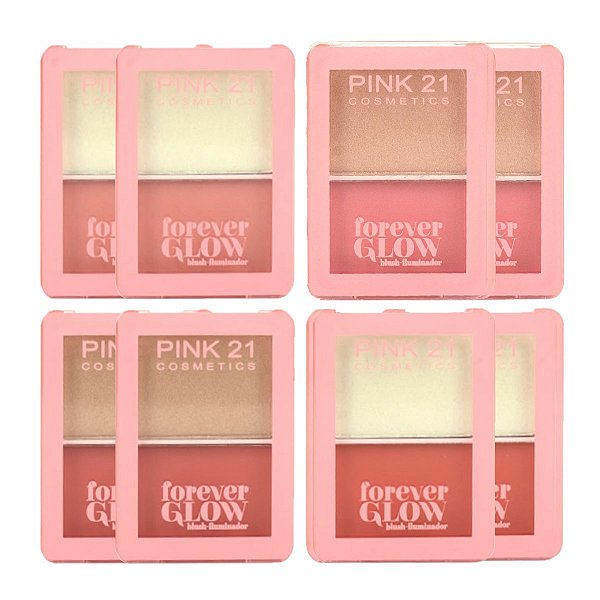 Pink 21 - Blush e Iluminador Forever Glow CS3643 - 4 Und