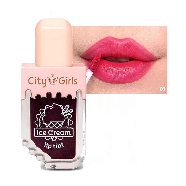City Girls - Lip Tint Sorvetinho Ice Cream CG343 - Morango