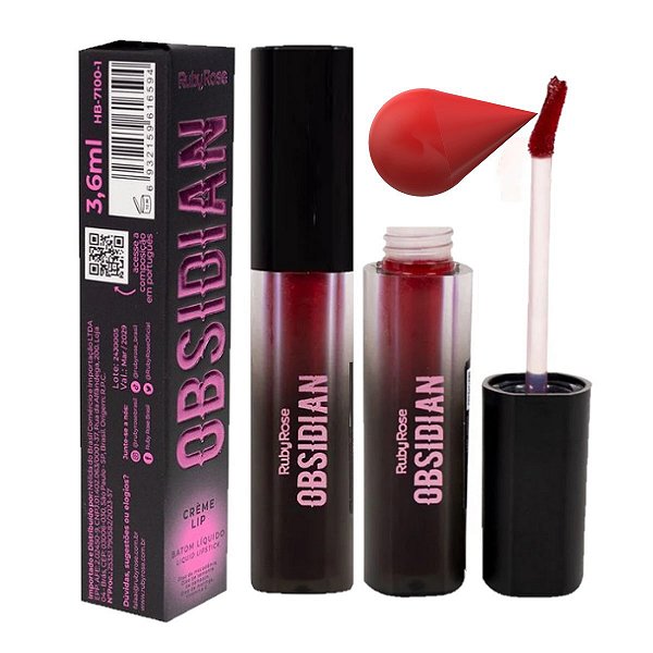Ruby Rose - Batom Liquido Creme Lip Obsidian Vegano Cor 03