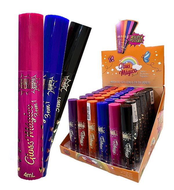 Super Poderes - Gloss Magico 3 em 1 Muda de Cor - 36 Und