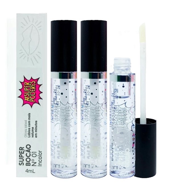 Super Poderes - Gloss Super Bocao N1 Incolor GSBSP - 6 Und