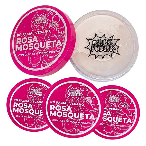 Super Poderes - Po Facial Solto Vegano Rosa Mosqueta - 6 Und