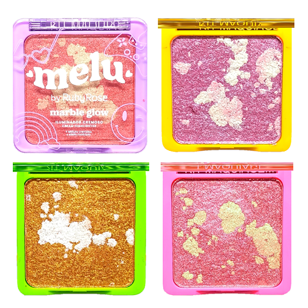 Ruby Rose - Iluminador Marble Glow Melu RRF860  - Kit C/12un