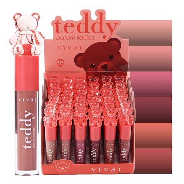 Vivai - Batom Liquido Teddy Fofo - 36 Unid