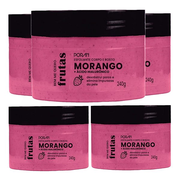 Poran - Esfoliante Corpo e Rosto Morango PR240 - 6 Und