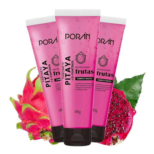 Poran - Sabonete Liquido Corpo e Rosto Pitaya PR211 - 6 Und