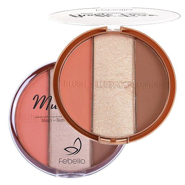 Febella - Trio Multi Face Blush Iluminador Contorno