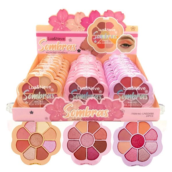 Lua e Neve - Paleta de Sombras Flor LN02490 - 24 Und