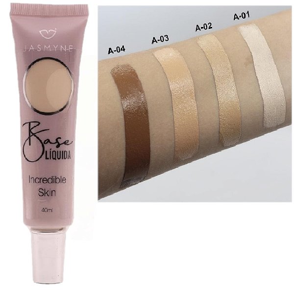 Jasmyne - Base Liquida Incredible Skin JS0306A - 4 Und (Val: 04/25)