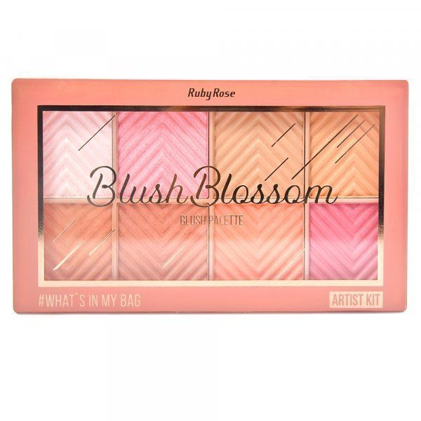 Ruby Rose - Paleta de Blush Blossom 8 Cores HB-6112