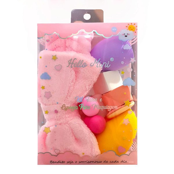 Hello Mini - Kit Para Maquiagem Faixa e 9 Esponjas Kit1110
