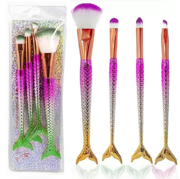 Pink 21 - Kit com 4 Pinceis Sereia HB87268 - 1 Kit