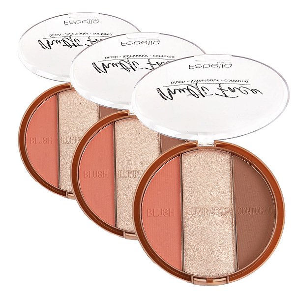 Febella - Kit Multi Face Blush Contorno Iluminador MF50110 - 03 Und