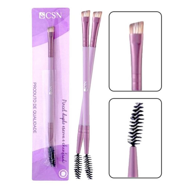 CSN - Pincel Duplo Escova e Chanfrado para Sobrancelha CP48F