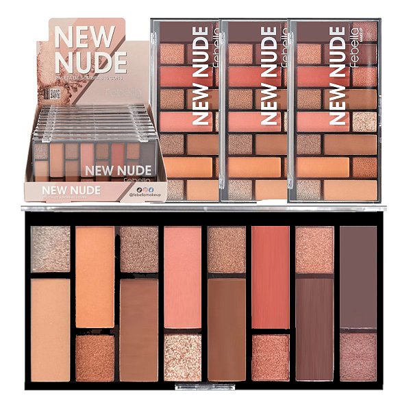 Febella - Paleta de Sombras Nude 16 Cores PSO30340 - 12 Und