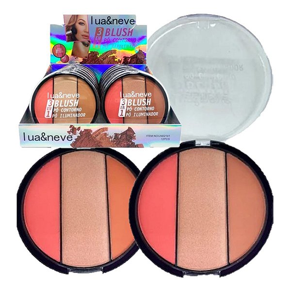 Lua e Neve - Blush e Contorno e Iluminador LN02141 - 12 Und