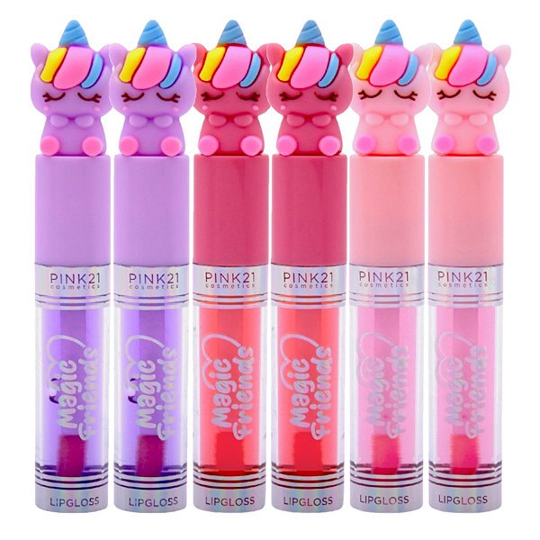 Pink 21 - Lip Gloss Magic Friends Unicornio CS4802 - 6 Und