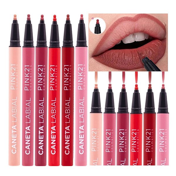 Pink 21 - Caneta Labial Contorno CS4949 - 6 Und