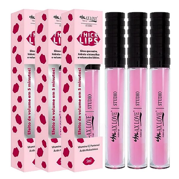 Max Love - Gloss Thick Lips Volume Vegano COR 203 - 6 Und