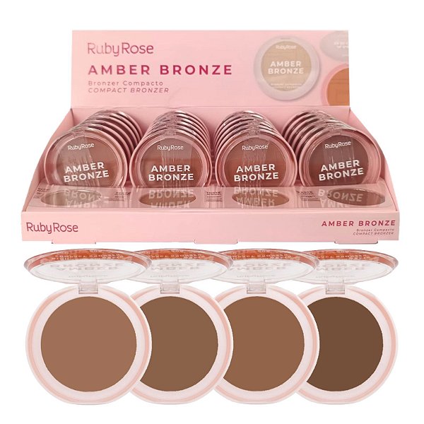 Ruby Rose - Bronzer Compacto Amber Bronze HBM202 - 24 Und
