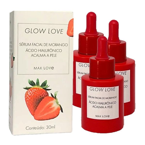 Max Love - Serum Glow Love Morango Vegano - 6 Und