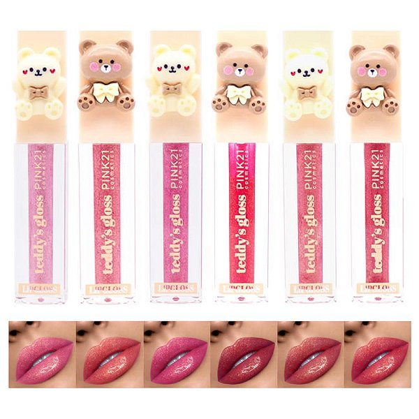 Pink 21 - Lip Gloss Teddy Urso Fofo CS5108 - 6 Und