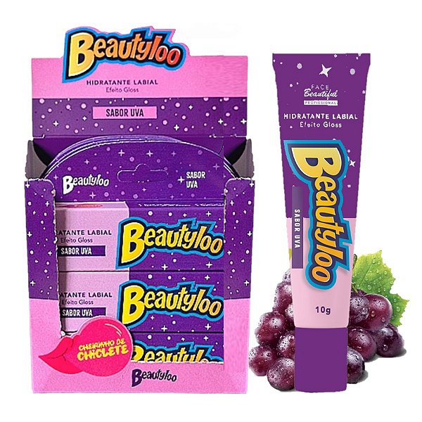Face Beautiful- Hidratante Labial Beautyloo Uva FB467 -12 Un