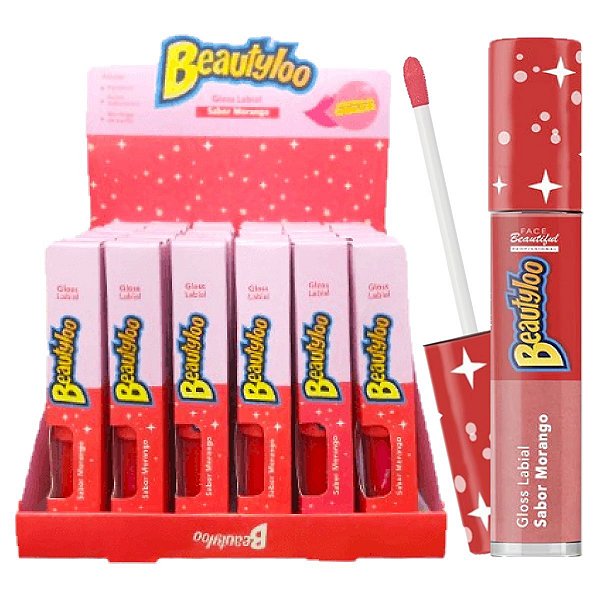 Face Beautiful - Lip Gloss Beautyloo Morango FB463 - 36 Und