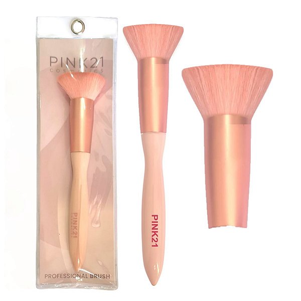 Pink 21 - Pincel Kabuki Reto para Base HB87272