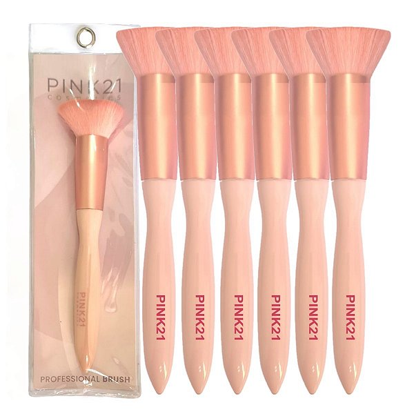Pink 21 - Pincel Kabuki Reto para Base HB87272 - 6 Und