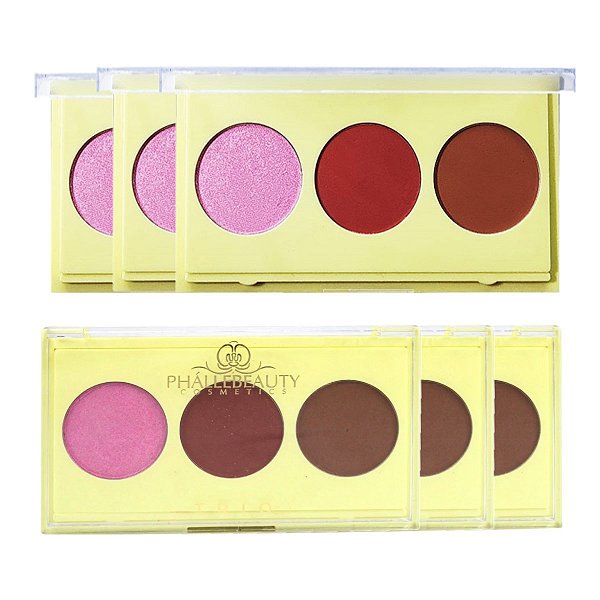 Phallebeauty - Trio Iluminador Blush Contorno PH0321 - 6 Und