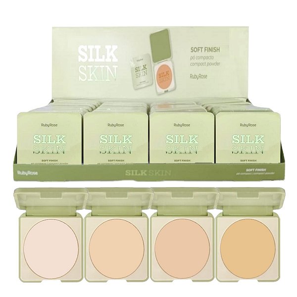 RUby Rose - Po compacto Silk Skin Tons Claros G1 - 24 unid