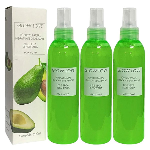 Max Love - Tonico Facial Glow Love Abacate Vegano - 6 Und