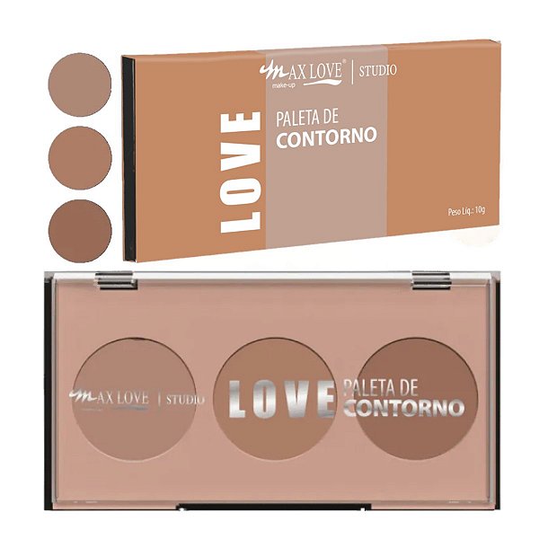 Max Love - Paleta Trio de Contorno 02 - 6 Und