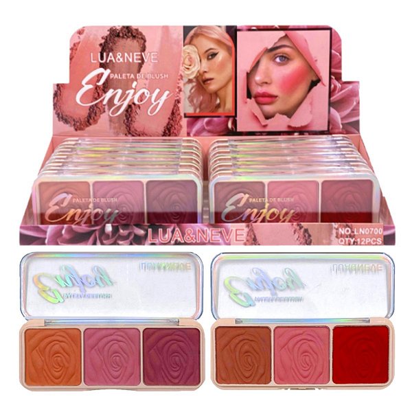 Lua e Neve - Paleta de Blush Enjoy LN07007 - Kit C/12 Und