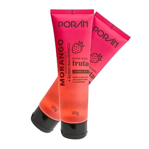 Poran - Sabonete Liquido Corpo e Rosto Morango PR244