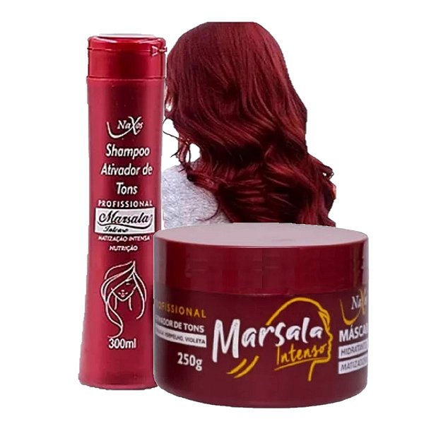 Naxos - Kit Shampoo e Mascara Marsala Matizador Vermelhos