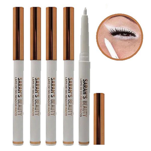 Sarahs - Lapis Delineador Branco Macio 12H S3223 - 6 Und