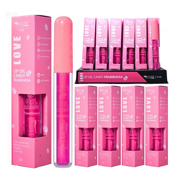 Max Love - Lip Oil Candy Framboesa 601 - 36 Und + Prov