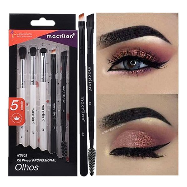 Macrilan - Kit Pinceis Profissionais para Olhos WB802
